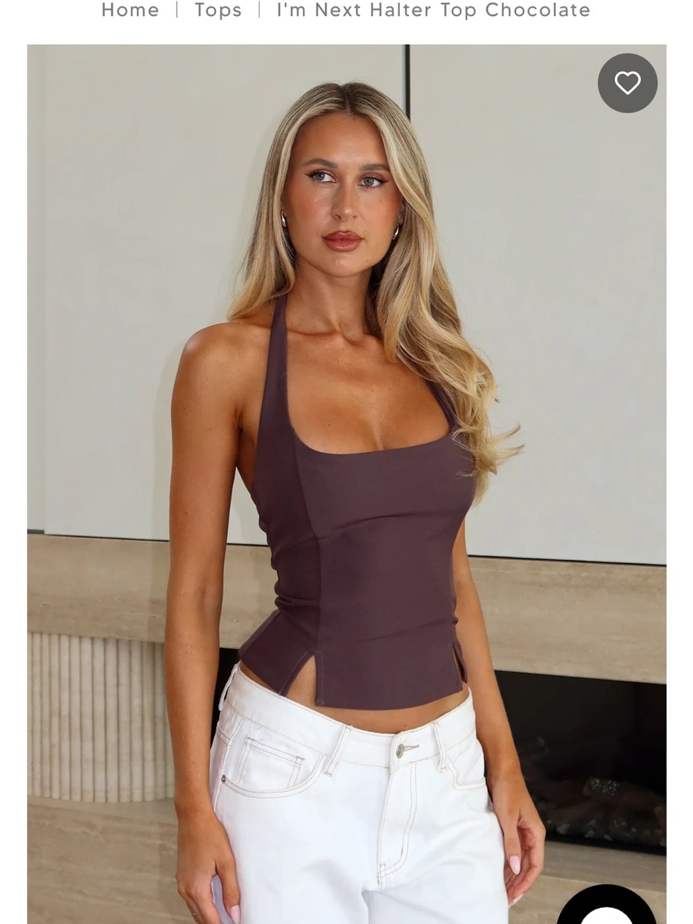 White Fox Boutique Chocolate Brown Halter Camisole
